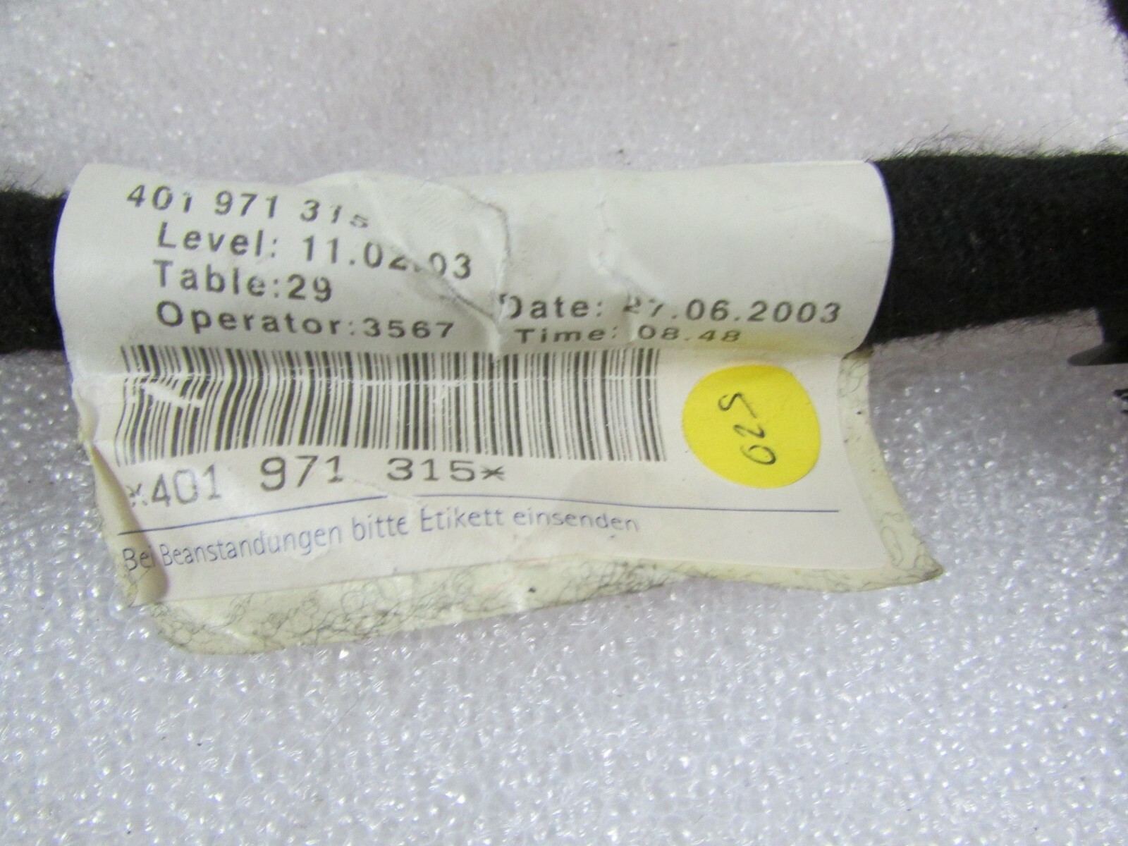 2004 Lamborghini Gallardo, Main Dash Wire Harness, Used, P/N 401971315