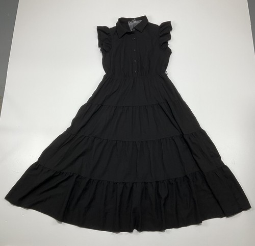 Robe à manches courtes à manches courtes à volants à la mode pour femme taille L taille L