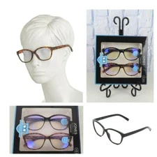 New Jones New York Blue Light Blocking Filtering Glasses 2-Pack Black Tortoise 