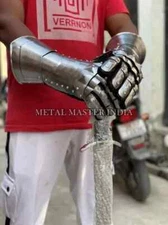 Medieval Knight Armor Gloves Warrior Gauntlets Combat Metal Hand Glove Gauntlet