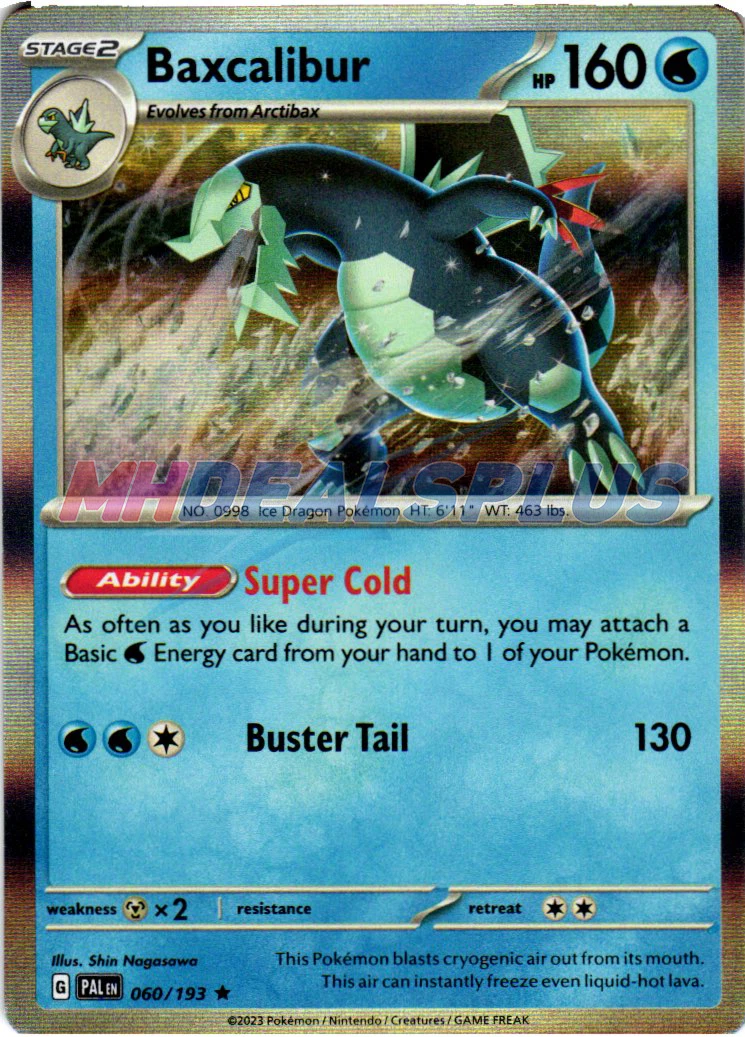 baxcalibur pokemon cards Pokemon Scarlet and Violet Paldean Fates Baxcalibur #130/091 Shiny Rar –  Rotterdam Comics