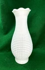 Vintage Milk Glass Corn Row Hobnail Chimney Shade for Oil Electric Lamp 10 "