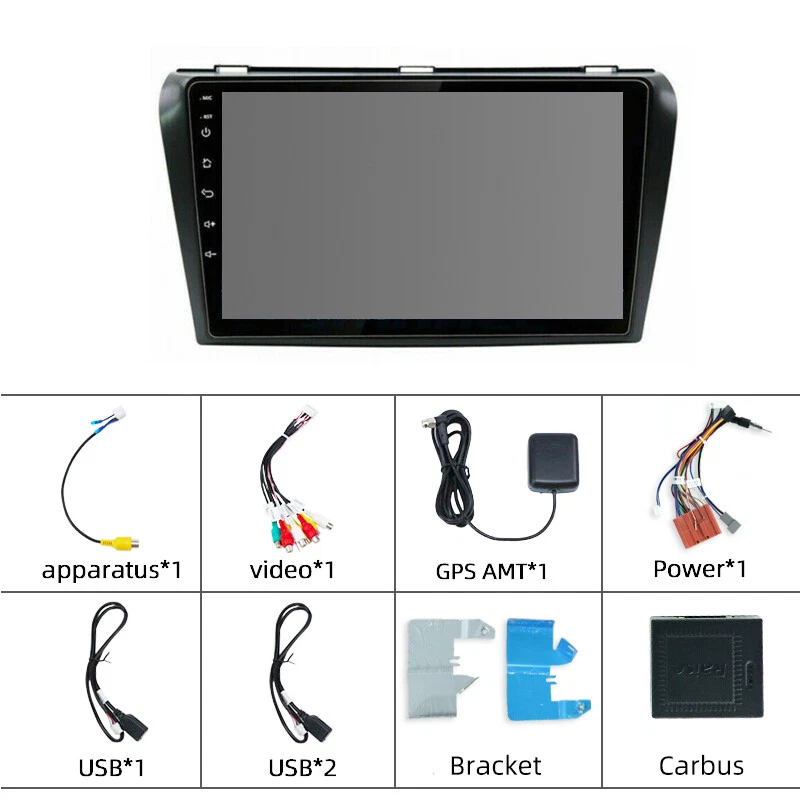 Radio estéreo de coche inalámbrico Carplay 4-64G Android 13 para Mazda 3 2004-09 Wifi GPS Foto 3 de 4