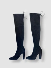 Stuart Weitzman Women's Black Highland Suede Over-the-Knee Boots Shoe Size 10