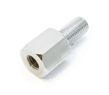 Emgo Motorcycle Mirror Mount Riser - 10mm to 10mm - Chrome - 20-28113