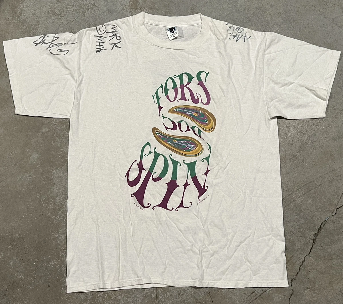 Vintage 1993 Spin Doctors 90s Concert Tour Band Rock T Shirt USA XL Dali Signed