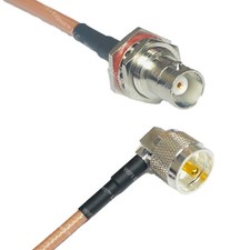 RG400 BNC FEMALE BIG BULKHEAD to UHF Male Angle RF Cable FAST-SHIP LOT