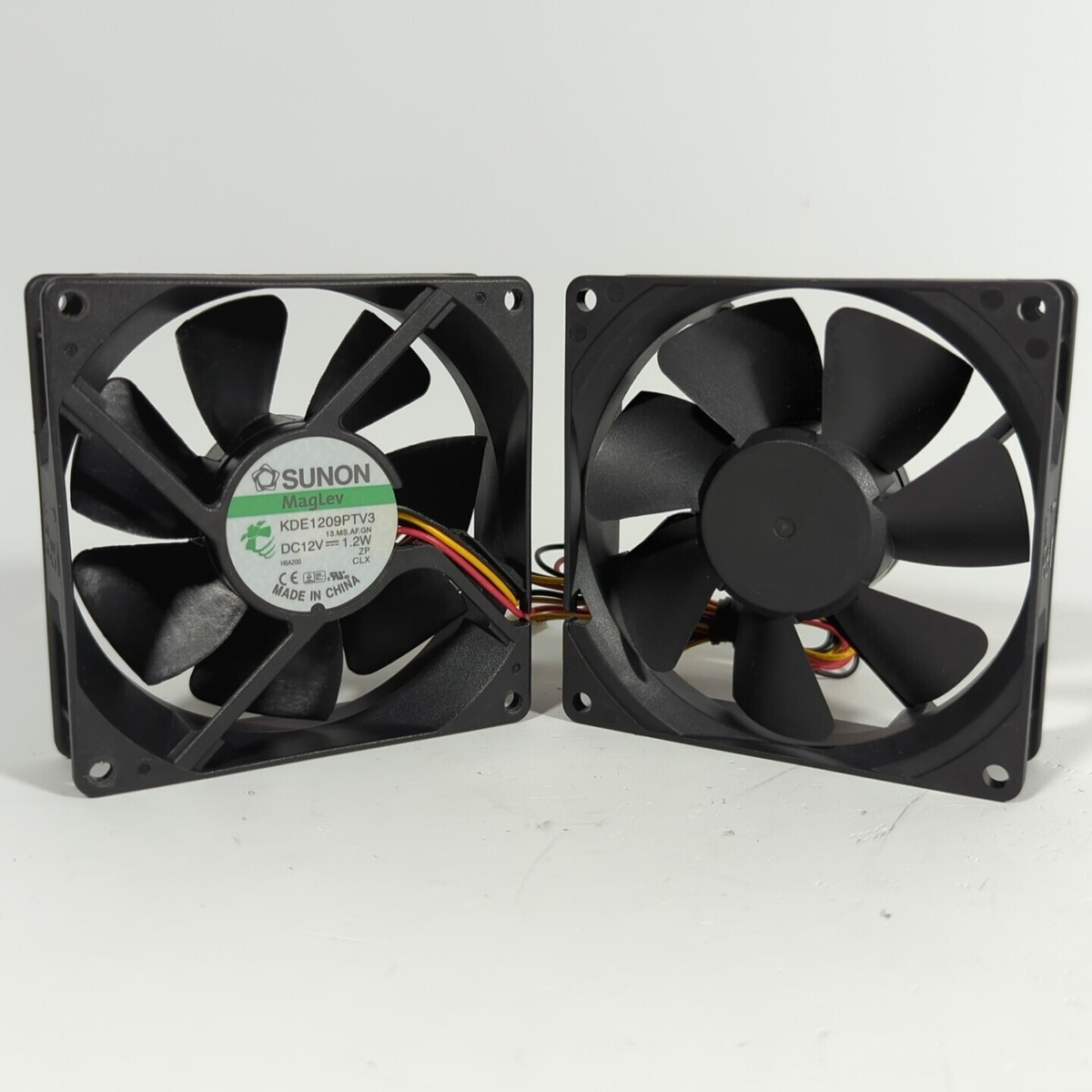 Pair (2x) Sunon MagLev KDE1209PTV3 Fans Black 92mm 3-Pin Long Cables | eBay  UK
