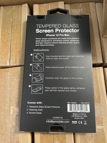 iPhone 12 Pro Max or 13 Pro Max Primo 84076 Tempered Glass Screen Protector - Zdjęcie 3 z 3