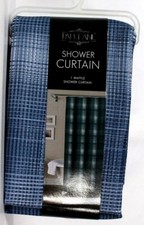 1 Count ParkLane Ombre Navy Waffle Fabric Shower Curtain 70" X 72"