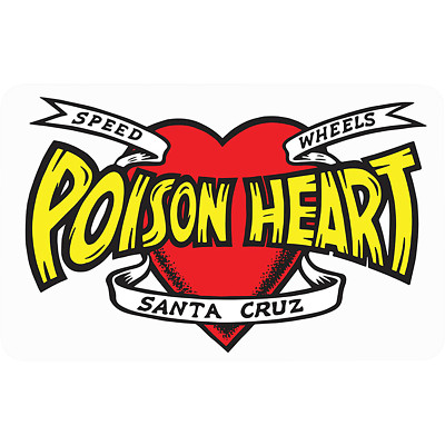  Santa Cruz Skateboards Speed Wheels Poison Heart Sticker 5'' x 3'' FREE SHIPPING!
