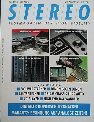 STEREO 6/93  SONY PCM 2300,ARAGON D2 A,AUDIO RESEARCH DAC 2,KINERGETICS 55 ULTRA