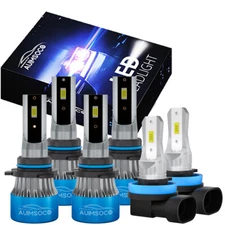 For Dodge Durango 2016-2020 Combo LED Headlight High/Low Kit + Fog Light Bulbs