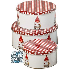 CasaJame Keksdose Set 3 tlg Metall Plätzchendose rund Dosen Wichtel V3