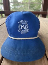 VINTAGE Kingsmill On The James Hat Cali Fame Strap Back Golf Cap Blue USA Made