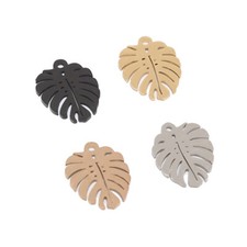 20pcs/lot Polished Stainless Steel Decoration Pendant Connectors DIY Leaf Charms