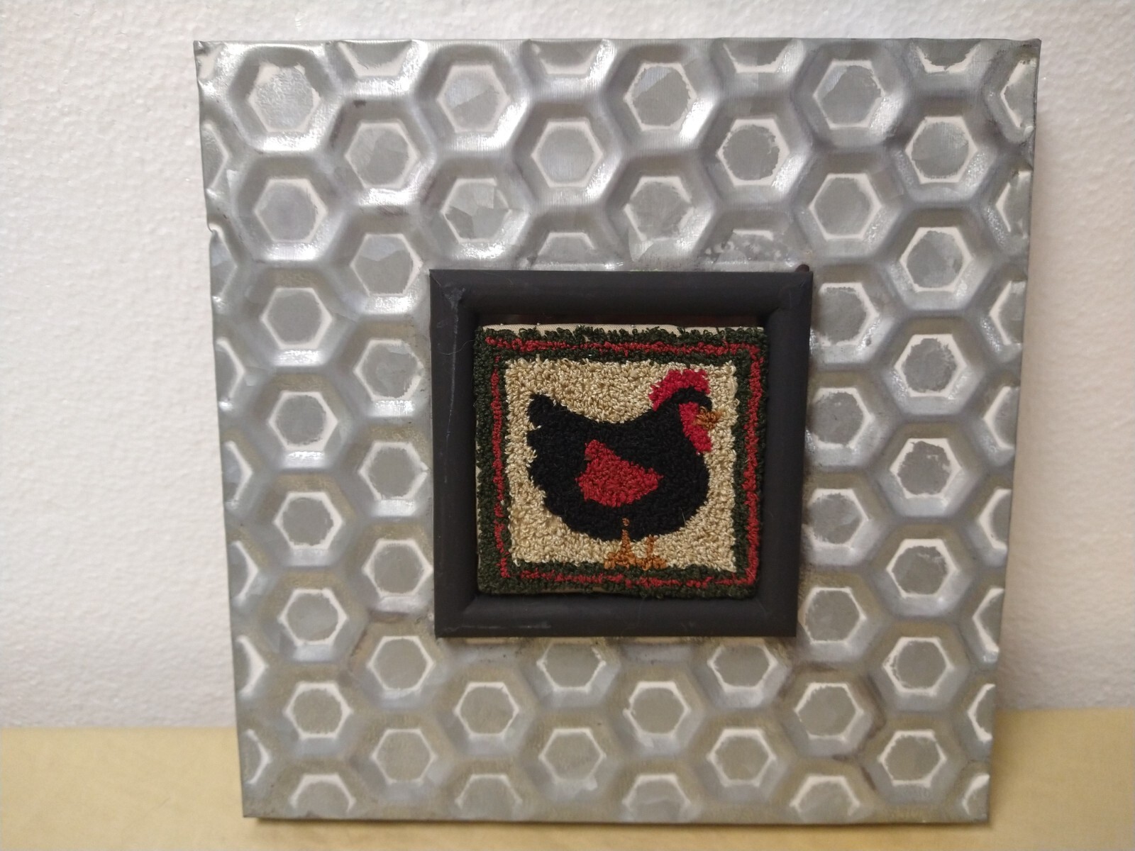 Embroidered Chicken On A Metal Frame