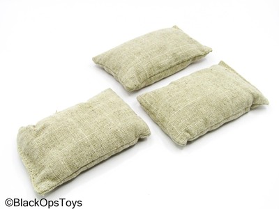 Custom Tan & Dark Tan Army Sandbags For Toy Brick Minifigures - 12 Pack, High Quality ABS - View #3