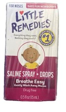 Little Remedies Saline Spray and Drops Safe for Newborns 0.5 fl oz Lot Of 3