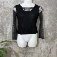 Vtg. Scott McClintock blouse Top Women  s 12 Black Lace Y2K Fairy Whimsy Goth USA