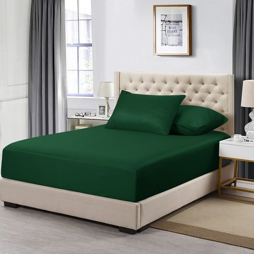 Fitted Sheet Deep Pocket Easy Care Breathable Microfiber Elastic Bedding Sheets - Picture 36 of 47