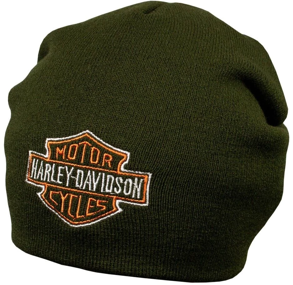 gray knitted beanie hat with embroidered logo music rock band Logo group