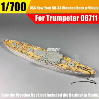 1/700 USS New York BB-34 Battleship Wooden Deck+Metal Chain for Trumpeter 06711