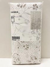 Ikea TYCKELN Shower curtain, floral white/dark beige 71x71 " 704.749.10 - NEW