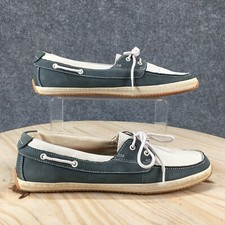 Easy Spirit Shoes Womens 9 Narrow Gametie Boat White Leather Moc Toe Comfort