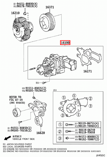 Genuine Toyota Fortuner KUN60 Hilux KUN10 2KD 2.5 Diesel Water Pump With Gasket - Picture 5 of 6
