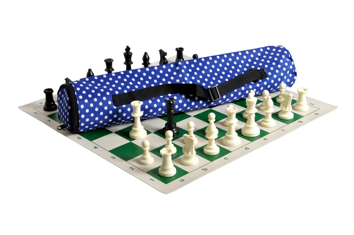 Quiver Chess Bag Royal Blue/White Polka Dot - Tournament Chess Carrier