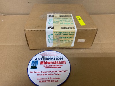 NIB ROSS W6476A3301 DOTS 5/2 SINGLE SOLENOID PILOT INTERNAL PRESSURE SHIPSAMEDAY