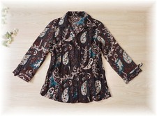 * schicke Hemd-Bluse Knitter-Look * Gr. 38 / 40 *