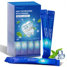 MySmile Cool Mint Mouthwash Alcohol Free Freshing Oral Rinses, 30 Travel Packets