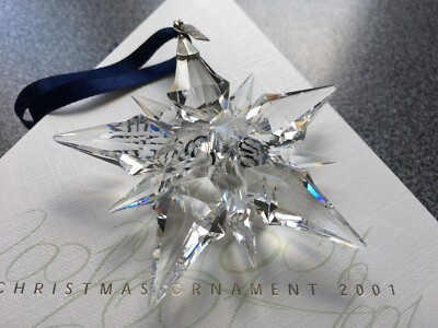 Swarovski 2001 Large Christmas Ornament/Star, Complete & Perfect