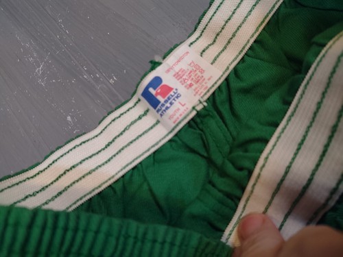 NOS vintage Russell athletic gym shorts 70s 80s made in USA YOUTH LARGE GREEN - Picture 2 of 3