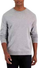 Large CLUB ROOM Merino Wool Blend Smoke Heather Grey Performance Sweater 52" 75