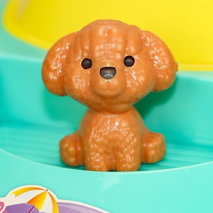 9-PcsBath Toys Doll & Toy Boat Playset Pet Puppy, Life Float Board, Diving Shoes
