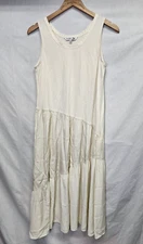 JW Anderson X Uniqlo + Tiered Sleeveless Dress Cream Size M Womens Maxi Long