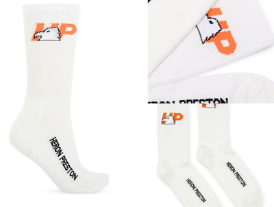 Heron Preston HP-Eagle Organic Sheer Tennis Socks Intarsia Logo Sneaker Socken M