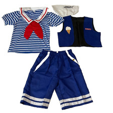 Ahoy Sailors Halloween Costume Unisex Adult Size XS Blue White Red