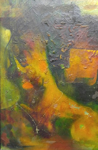 Antigua pintura al óleo modernista abstracta expresionista original firmada por artista vintage - Imagen 4 de 10