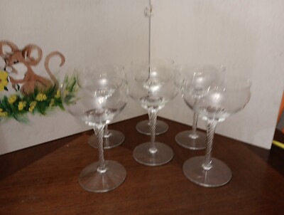 (6) Bohemia Crystal By Crystalex ''Suzanne'' Pattern Champagne Glasses  Elegant