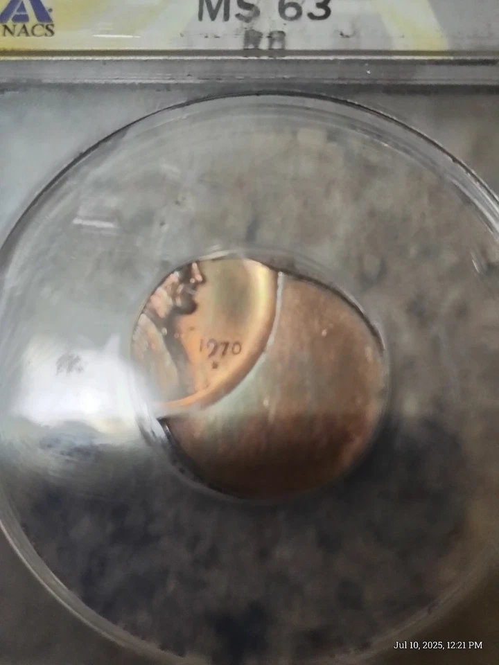 1970-D 1C MS 63 Struck 75%  OFF-CENTER AT K-10:00 RB FULL DATE Free Shipping  - Image 2 of 3