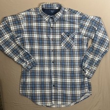 True Vintage 70s Sears Plaid Flannel Shirt Men  s XL Tall Blue