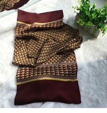 Men's 100  Mulberry Silk Scarf Cravat Double Layer Long Neckerchief Circle