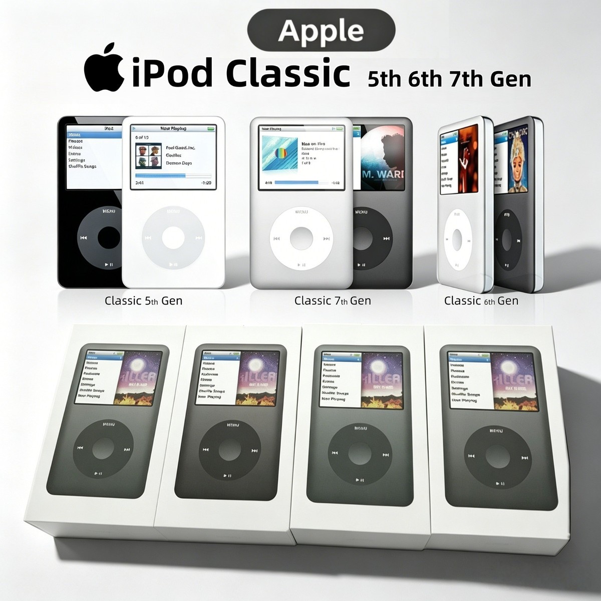 🔥New Sealed🔥iPod Classic 5th 6th 7th 30GB 60GB 80GB 128GB 256GB