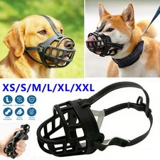 6 Sizes Adjustable Pet Dog No Bite Silicone Basket Muzzle Cage Mouth Mesh Cover