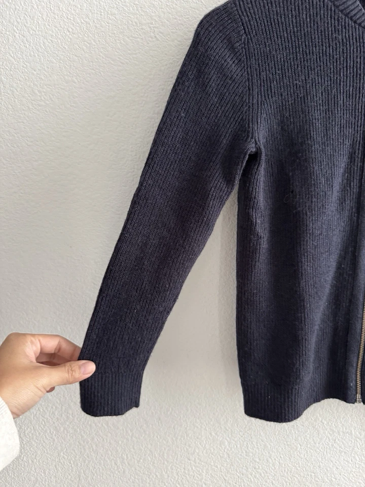 Bonpoint Kids Navy Full Zip Wool Jacket Size 6 Years Old *Small Hole* - Image 4 of 4