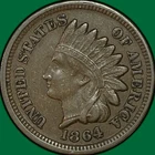 1864 Bronze Indian Head Cent Extremely Fine XF Coin #41600